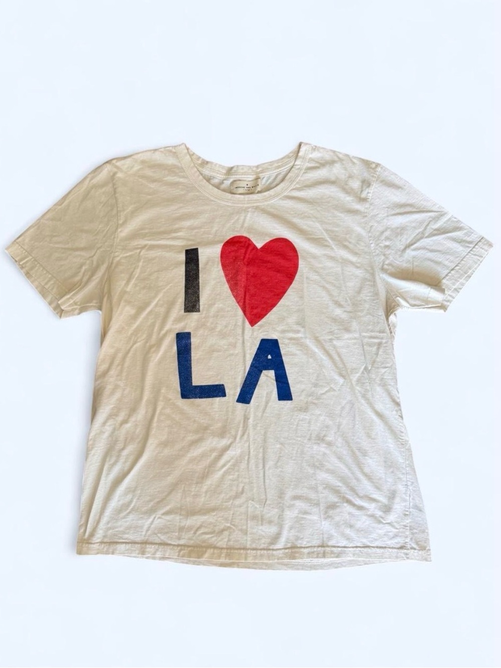 Imogene and Willie I Love LA Classic White Cotton Tshirt Casual Size Large